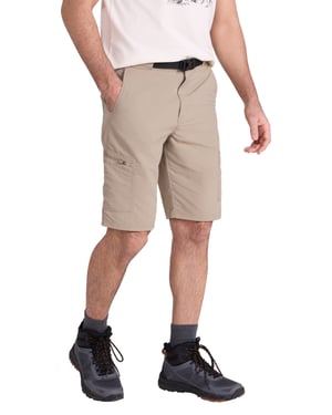 'Saunter' Men's Belted Cargo Shorts Quick Drying UV50 Multi Pocket Short Pants Beige