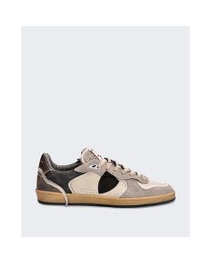 Philippe Model Heren lage sneaker met neutrale kleurcombinatie