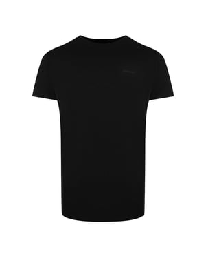 Korte Mouwen Rekbare T-shirt in Zwart