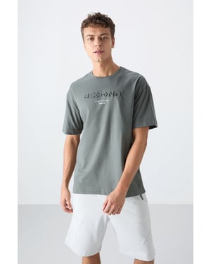 Oversized Katoen-Polyester Logo T-Shirt