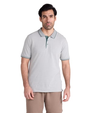 'Dawnay Pique' Men's Slub Textured Polo Shirt Comfy Casual T-Shirt Olive