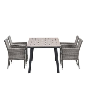 Garden Impressions Nicosia/vigo tuinset 4 personen wicker houtlook 160 cm