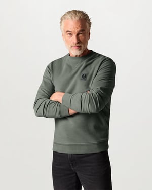 Long Sleeve Logo Detail Sweatshirt in Grey