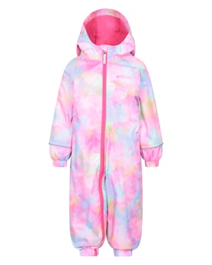 'Spright' Kids Waterproof Printed Rain Suit Warm Fleece Lined Hooded Coverall