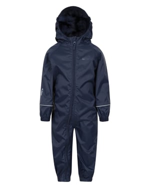 'Puddle' Kids Waterproof Rain Suit Reflective High Visibility Outdoor Coverall Blue