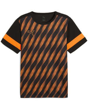 Men's Puma Attacanto Graphic Jersey Short Sleeve Performance T-Shirt in Black/Heat Fi
