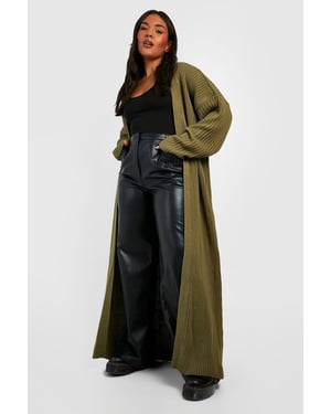 Plus Knitted Oversized Maxi Cardigan