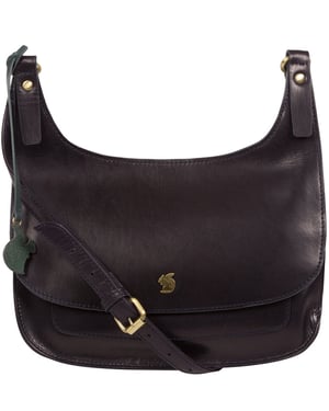 'Ellipse' Navy Leather Cross Body Bag