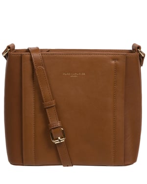 'Kali' Chestnut Nappa Leather Cross Body Bag