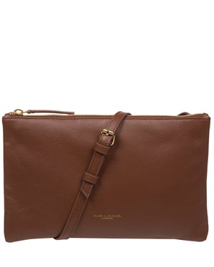 'Anya' Dark Tan Nappa Leather Cross Body Bag