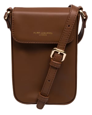 'Alexis' Chestnut Leather Cross Body Phone Bag