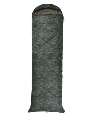 'Apex 250' Square Sleeping Bag Insulated Summer Camping Sack Bed Forest Green