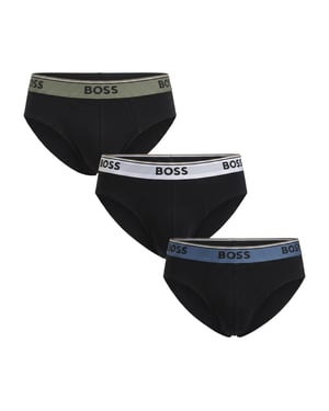 Pack of 3 Men's Elastic Cotton Briefs 50554683