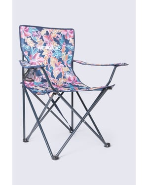 Patterned Folding Chair Lightweight Portable Beach Seat With Built-In Cup Holder Pink