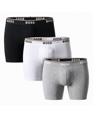 Pack of 3 Men's Elastic Cotton Boxer Shorts 50538142