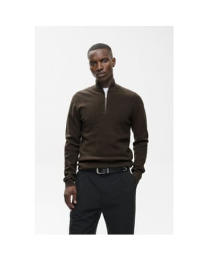 Matinique Lagoon half zip trui turkisch coffee