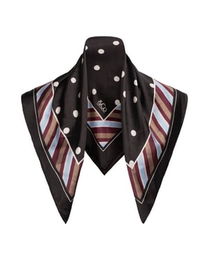 &Co Woman &co women sjaaltje silke dot dark chocolate