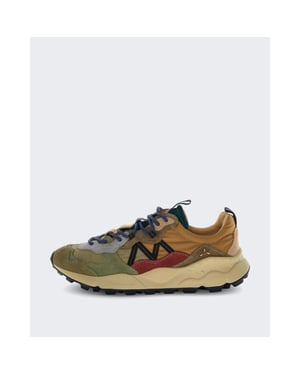 Flower Mountain Heren leren sneaker met suède details