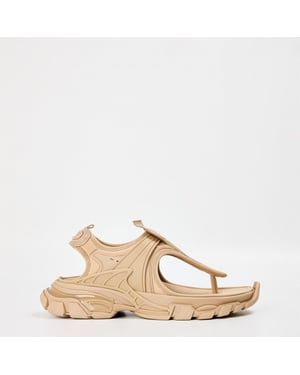 Women's Balenciaga Logo Sandals in Beige