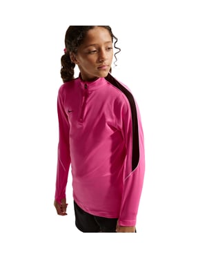 Nike Barntröja med Swoosh-logotyp och kvartslång dragkedja i drilltyg (Rosa/Svart)