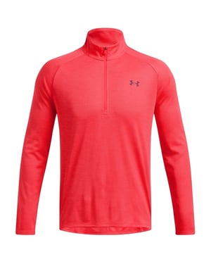 Under Armour Mens Tech Textured Half Zip Top (Racing Röd)