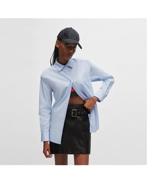 Hugo Dames/Dames oversized Blouse (Helder paars)