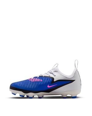 Boys Nike Phantom 6 Academy Low Juniors Firm Ground Football Boots in Blue/Wht/Pink