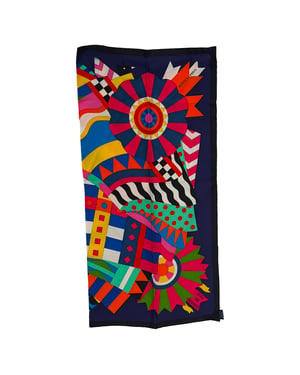Hermès Cheval de Fête 90 in Multicolor Silk