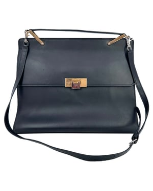 Balenciaga Medium Le Dix Cartable Top Handle Bag in Black Leather