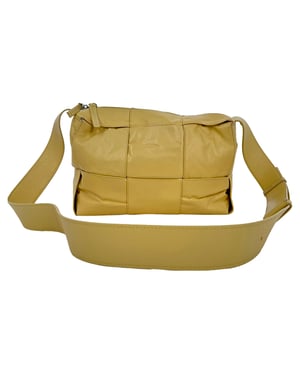 Bottega Veneta Medium Arco Camera Bag in Yellow Calf Leather