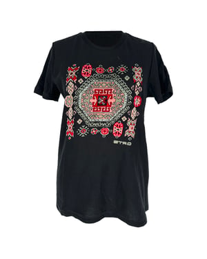 Etro Geometric Printed Crewneck T-Shirt in Black Cotton
