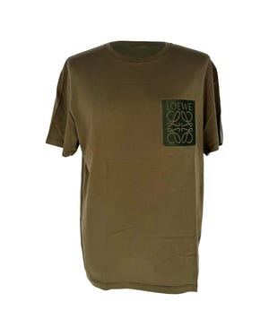 Loewe Anagram T-Shirt in Olive Cotton