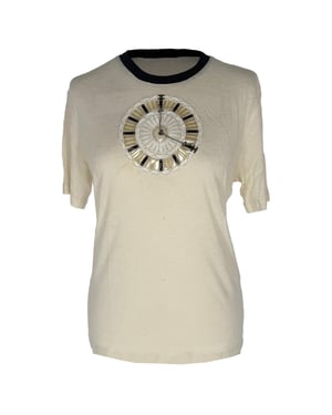 Chanel 20C Lace Clock Short Sleeve T-shirt in White Viscose