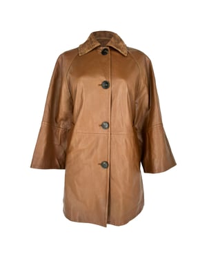 Weekend Max Mara Camino Coat in Brown Leather
