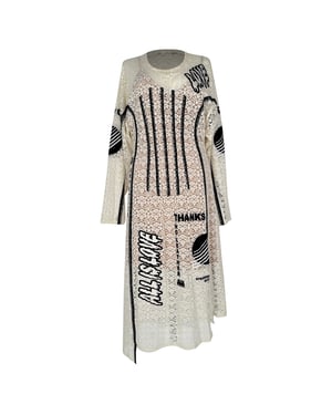 Stella McCartney Embroidered Slogan Midi Dress in Multicolor Polyamide