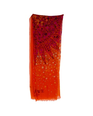 Loewe Vibrant Print Scarf in Orange Modal
