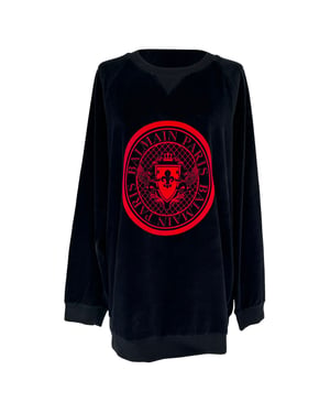 Balmain Velvet Coin Sweater in Black Cotton