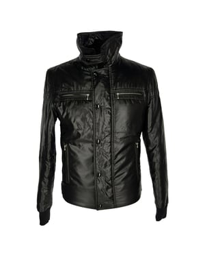 Saint Laurent Button-Down Padded Jacket in Black Polyamide