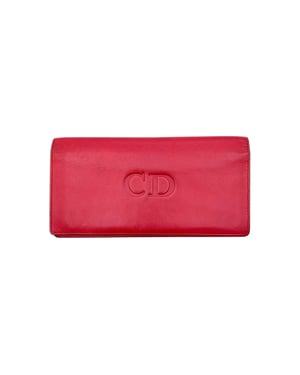Dior Vintage läderplånbok med präglad CD-logotyp