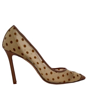 Jimmy Choo Polka Dot Pumps in Beige Mesh