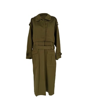 Isabel Marant Tadao Trench Coat in Khaki Cotton