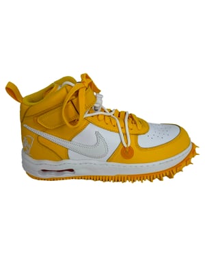Nike x Off-White Air Force 1 Mid SP Sneakers i Vit och Varsity Maize Läder