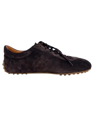 Tod's Låg Toppsneakers i Brunt Mocka
