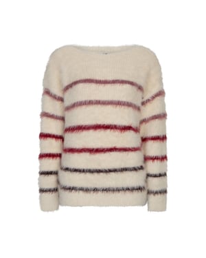 Red Button Rb sweet fuzzy stripe burgundy