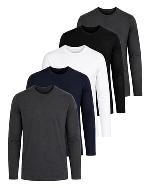 Kruze | T-shirts met lange mouwen voor heren – 5-pack