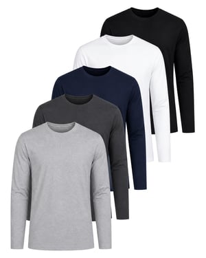 Kruze | T-shirts met lange mouwen voor heren – 5-pack