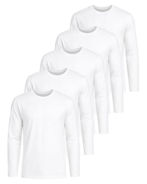 Kruze | T-shirts met lange mouwen voor heren – 5-pack