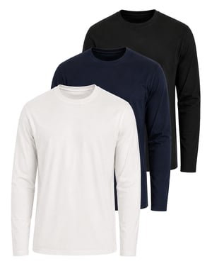 Kruze | T-shirts met lange mouwen voor heren – 3-pack