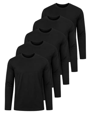 Kruze | Mens Long Sleeve T-Shirts 5 Pack