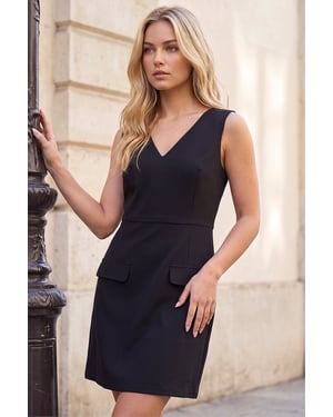 Tailored V-Neck Dress